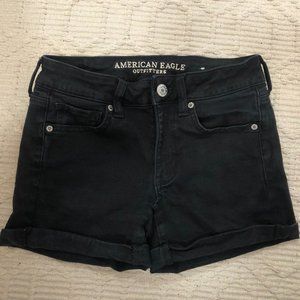 American Eagle Black Midi Shorts